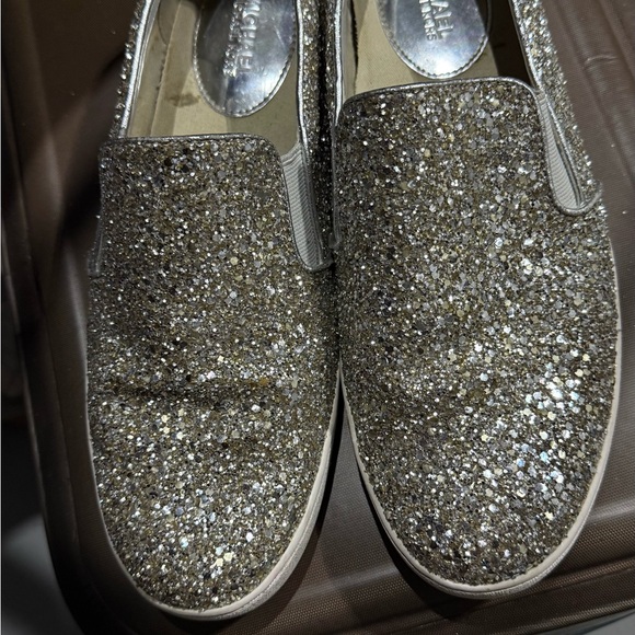 Michael Kors Gold Glitter Sneakers - Picture 1 of 4